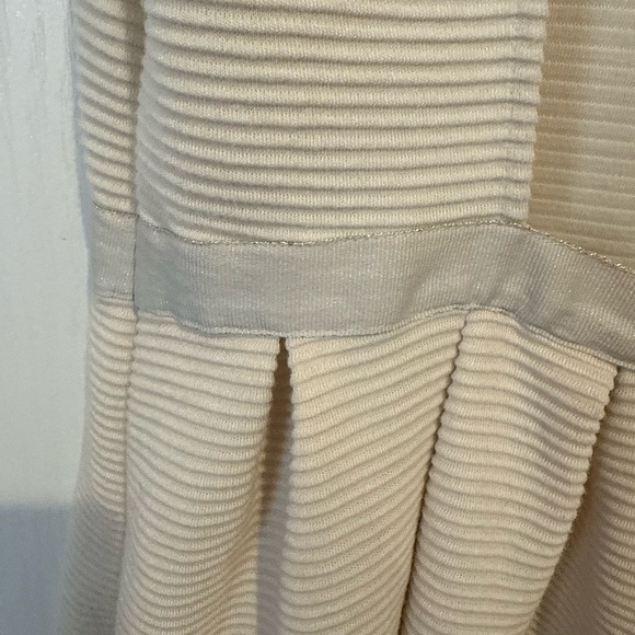 American Eagle Outfitters Cream Ribbed dress with gold - Picture 3 of 5